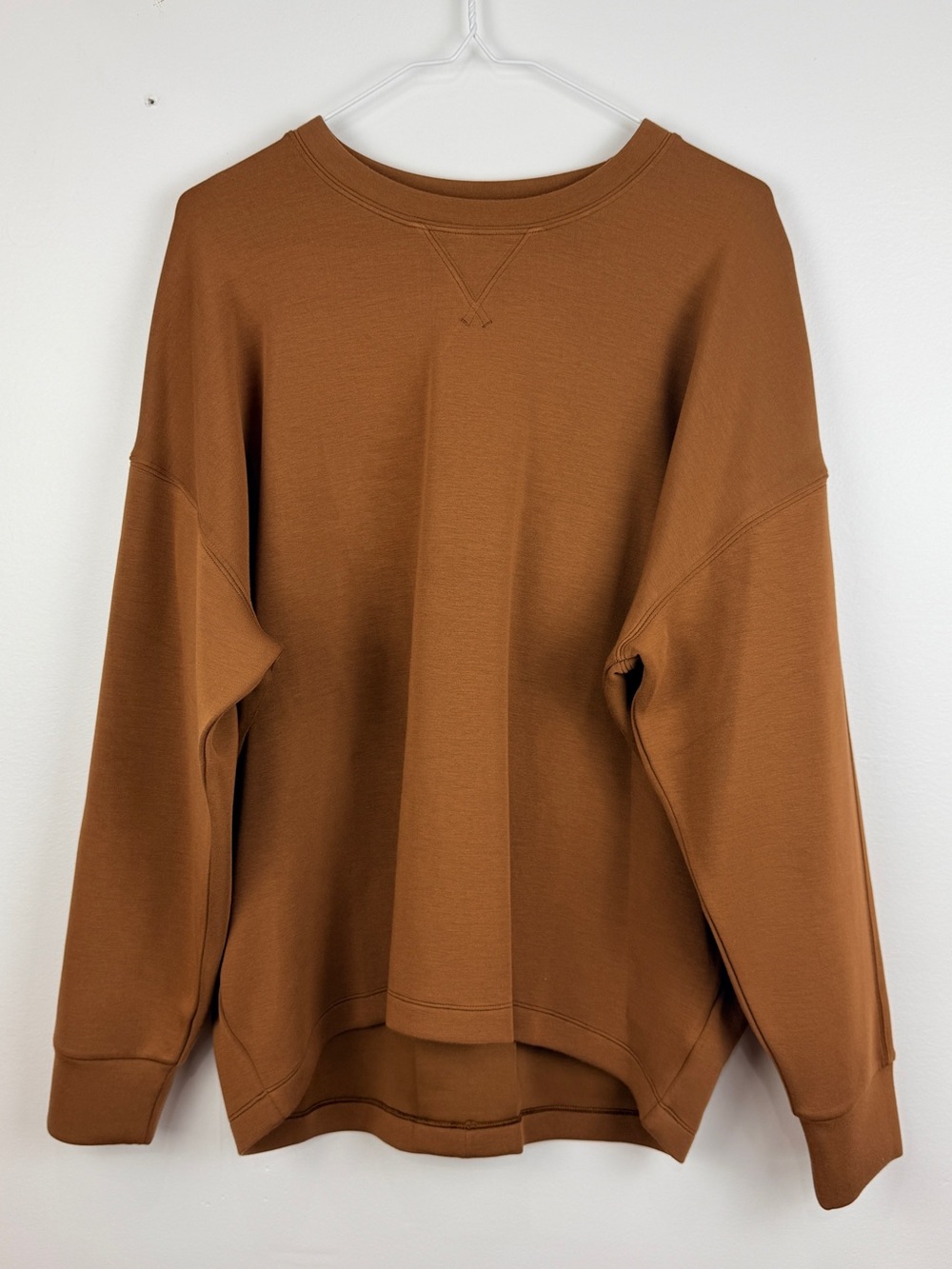 SPANX AirEssentials Brown Oversized Crewneck Sweatshirt Pullover Quiet Luxury